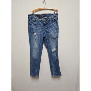 Torrid Women's Distressed  Boyfriend Straight Jeans Vintage Stretch Size 14R
